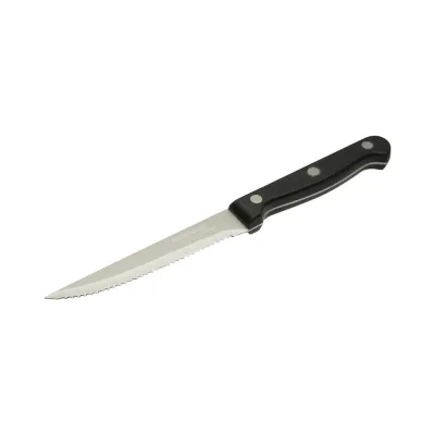 Set 4 cutite steak 11cm, lama zimtata otel 3Cr13, maner bachelita negru Breckner Germany - imagine 5