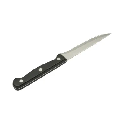 Set 4 cutite steak 11cm, lama zimtata otel 3Cr13, maner bachelita negru Breckner Germany - imagine 6