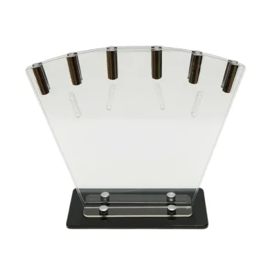 Set cutite bucatarie 7 piese cu suport acrilic si dispozitiv ascutit, lama otel 3Cr13, maner PP Breckner Germany - imagine 4