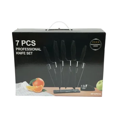 Set cutite bucatarie 7 piese cu suport acrilic si dispozitiv ascutit, lama otel 3Cr13, maner PP Breckner Germany - imagine 12