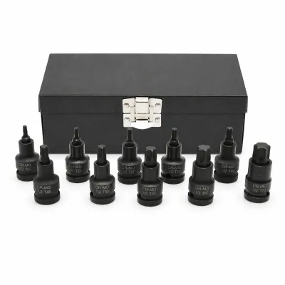Trusa chei tubulare de impact biti torx scurte T20-T70, patrat 1/2 inch Cr-Mo 10 piese Breckner Germany