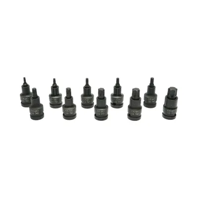 Trusa chei tubulare de impact biti torx scurte T20-T70, patrat 1/2 inch Cr-Mo 10 piese Breckner Germany - imagine 3