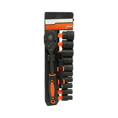 Set chei tubulare 10-24mm, prelungitor 125mm, antrenor cu clichet 1/2 inch 12 piese Cr-V Breckner Germany