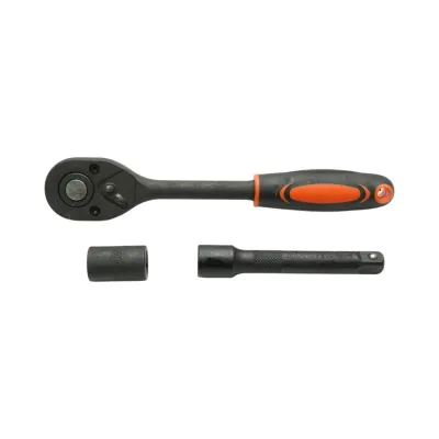 Set chei tubulare 10-24mm, prelungitor 125mm, antrenor cu clichet 1/2 inch 12 piese Cr-V Breckner Germany - imagine 3