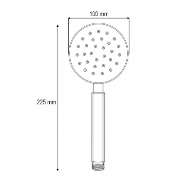 Para de dus baie rotunda, 1 functie tip ploaie, duze silicon, crom lucios, otel inoxidabil 100x225mm - imagine 4