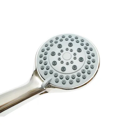 Para de dus baie rotunda, 5 functii, duze silicon, crom lucios, plastic 105x240mm - imagine 6