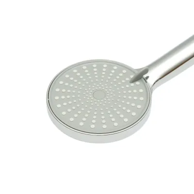 Para de dus baie rotunda, 3 functii, duze silicon, crom lucios, plastic 120x250mm - imagine 6