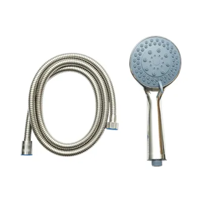 Set para dus cu furtun zincat 1.5m, 5 functii, crom lucios, plastic 100x240mm - imagine 2