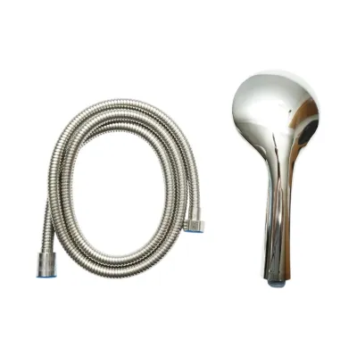 Set para dus cu furtun zincat 1.5m, 5 functii, crom lucios, plastic 100x240mm - imagine 3