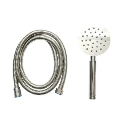 Set para dus cu furtun zincat 1.5m,  1 functie tip ploaie, duze silicon, crom lucios, otel inoxidabil 100x225mm - imagine 2