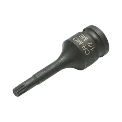 Cheie tubulara de impact bit spline M8, 78mm, patrat 1/2 inch Cr-Mo Breckner Germany - imagine 2