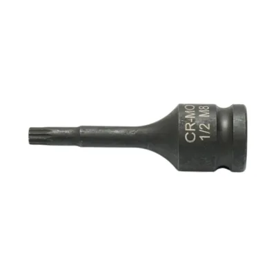 Cheie tubulara de impact bit spline M8, 78mm, patrat 1/2 inch Cr-Mo Breckner Germany - imagine 3
