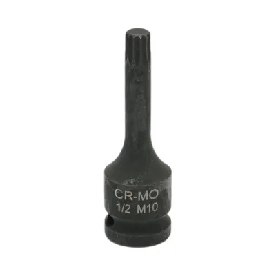 Cheie tubulara de impact bit spline M10, 78mm, patrat 1/2 inch Cr-Mo Breckner Germany