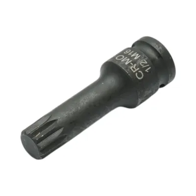 Cheie tubulara de impact bit spline M16, 78mm, patrat 1/2 inch Cr-Mo Breckner Germany - imagine 2