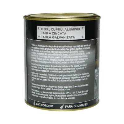 Vopsea email anticoroziva 3 in 1 albastru 650 pentru metal 750g, direct pe rugina, pe baza de apa Breckner Germany - imagine 4