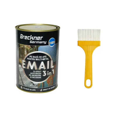 Vopsea email anticoroziva 3 in 1 albastru egee pentru metal 2kg, direct pe rugina, pe baza de apa Breckner Germany