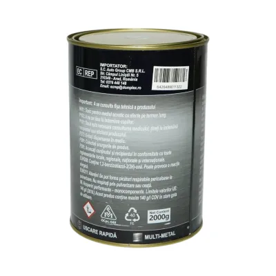 Vopsea email anticoroziva 3 in 1 argintie pentru metal 2kg, direct pe rugina, pe baza de apa Breckner Germany - imagine 3