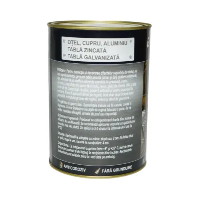 Vopsea email anticoroziva 3 in 1 albastru 650 pentru metal 2kg, direct pe rugina, pe baza de apa Breckner Germany - imagine 4