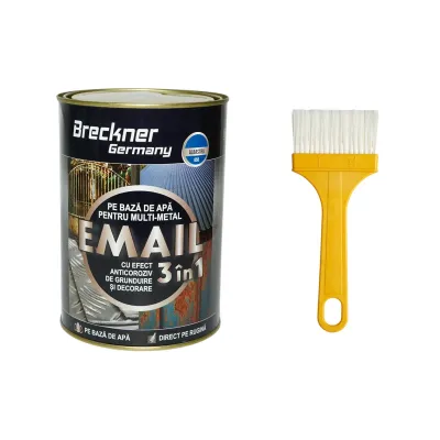 Vopsea email anticoroziva 3 in 1 albastru 650 pentru metal 2kg, direct pe rugina, pe baza de apa Breckner Germany