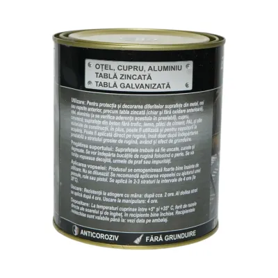 Vopsea email anticoroziva 3 in 1 maro ciocolatiu lucios pentru metal 750g, direct pe rugina, pe baza de apa Breckner Germany - imagine 4