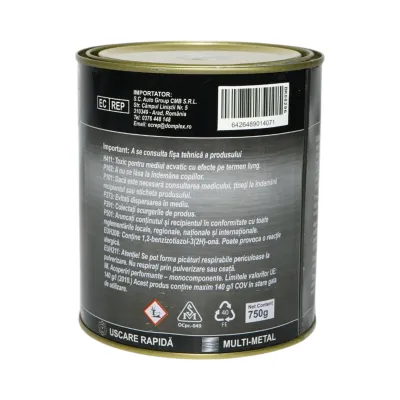 Vopsea email anticoroziva 3 in 1 maro ciocolatiu lucios pentru metal 750g, direct pe rugina, pe baza de apa Breckner Germany - imagine 3