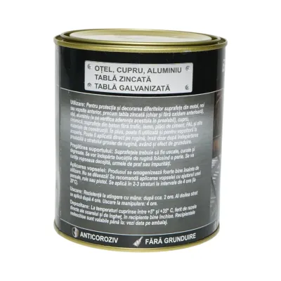 Vopsea email anticoroziva 3 in 1 maro roscat pentru metal 750g, direct pe rugina, pe baza de apa Breckner Germany - imagine 4