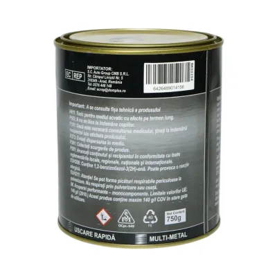 Vopsea email anticoroziva 3 in 1 maro ciocolatiu mat pentru metal 750g, direct pe rugina, pe baza de apa Breckner Germany - imagine 3