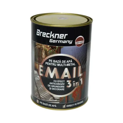 Vopsea email anticoroziva 3 in 1 maro roscat pentru metal 2kg, direct pe rugina, pe baza de apa Breckner Germany - imagine 2