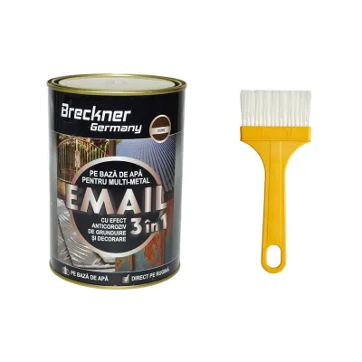 Vopsea email anticoroziva 3 in 1 visinie pentru metal 2kg, direct pe rugina, pe baza de apa Breckner Germany