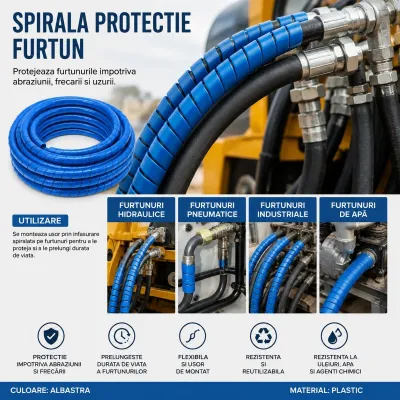 Spirala protectie furtun albastra 18x21.2mm 20m/rola Breckner Germany - imagine 3