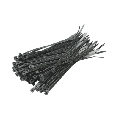 Faseta colier plastic negru 3.6x150mm 100 buc/set Longroad - imagine 2