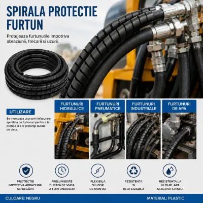Spirala protectie furtun neagra 32x36mm 20m/rola Breckner Germany - imagine 3