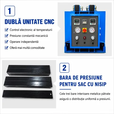 Masina vulcanizare la cald anvelope utilaje grele OTR, incalzire dubla 2400W, presare pneumatica - imagine 13