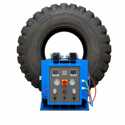 Masina vulcanizare la cald anvelope utilaje grele OTR, incalzire dubla 2400W, presare pneumatica - imagine 4