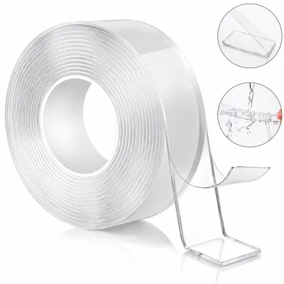 Banda dublu adeziva transparenta reutilizabila 30mm x 3m Nano Tape Crystal HighPower