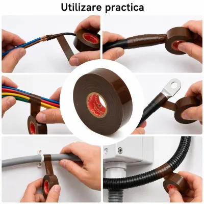 Banda izolatoare maro vinil 19mm x 20m Premium Super Power 33+ HighPower - imagine 4