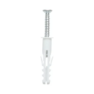 Set diblu universal din plastic alb 8x40mm cu surub 5x40mm 50 buc/set - imagine 2