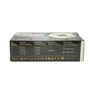 Manusi din nitril negre nepudrate cu textura aderenta pe degete, marimea L 100 buc/cutie - imagine 3