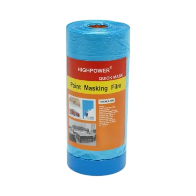 Folie protectie vopsit si zugravit cu banda adeziva albastra 1100mm x 25m HighPower - imagine 2