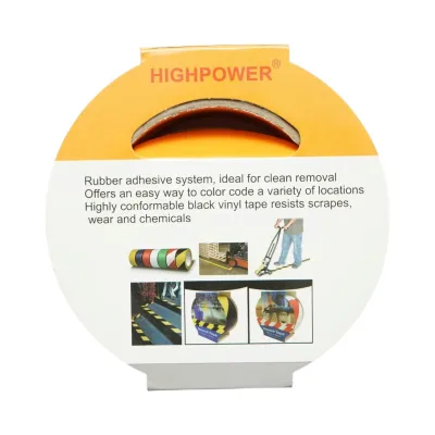 Banda adeziva de avertizare si marcare podea PVC galben-negru 48mm x 33m HighPower - imagine 9