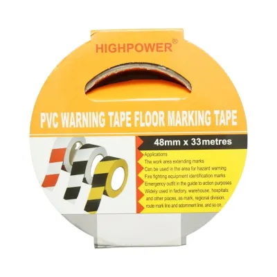Banda adeziva de avertizare si marcare podea PVC galben-negru 48mm x 33m HighPower - imagine 8