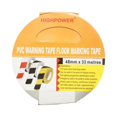 Banda adeziva de avertizare si marcare podea PVC rosu-alb 48mm x 33m HighPower - imagine 8