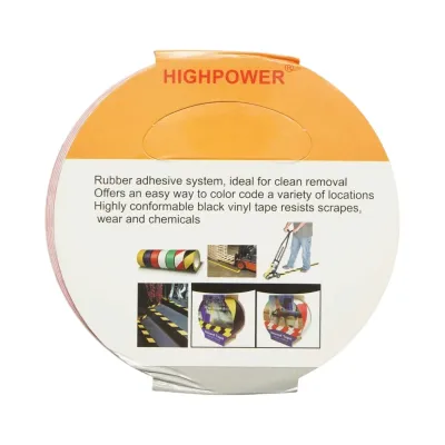 Banda adeziva de avertizare si marcare podea PVC rosu-alb 48mm x 33m HighPower - imagine 9