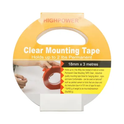 Banda dublu adeziva acrilica transparenta ranforsata 18mm x 3m HighPower - imagine 6
