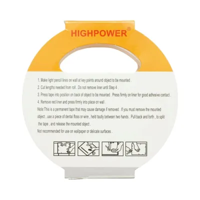 Banda dublu adeziva acrilica transparenta ranforsata 18mm x 3m HighPower - imagine 7