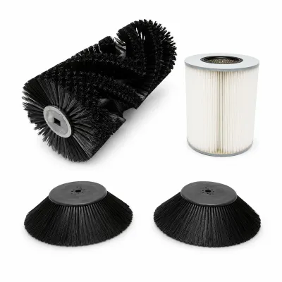 Kit intretinere masina de maturat stradala DISBU21, perie centrala 700mm, 2 perii laterale 500mm si filtru praf - imagine 2