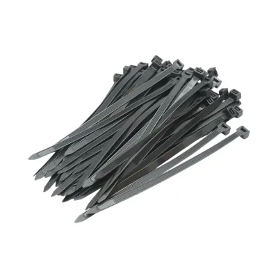 Faseta colier plastic negru 7.6x200mm 100 buc/set Longroad