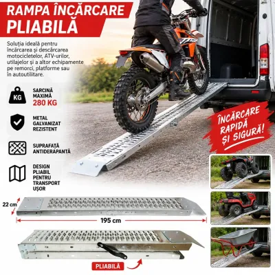 Rampa incarcare pliabila 195x22cm, sarcina maxima 280kg - imagine 6