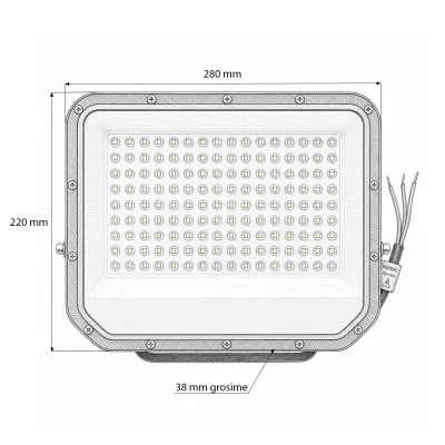 Proiector LED 100W, 100-265V, 6500K, 14000lm tip Flood 280x220x38mm IP66 Breckner Germany - imagine 5