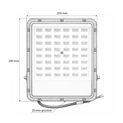 Proiector LED 100W, 100-265V, 6500K, 11000lm tip Flood 240x205x30mm IP66 Breckner Germany - imagine 5